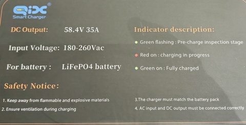 35A IP67 wodoszczelna ładowarka lifepo4 48V 51.2V 58.4V prąd ładowania 35A
