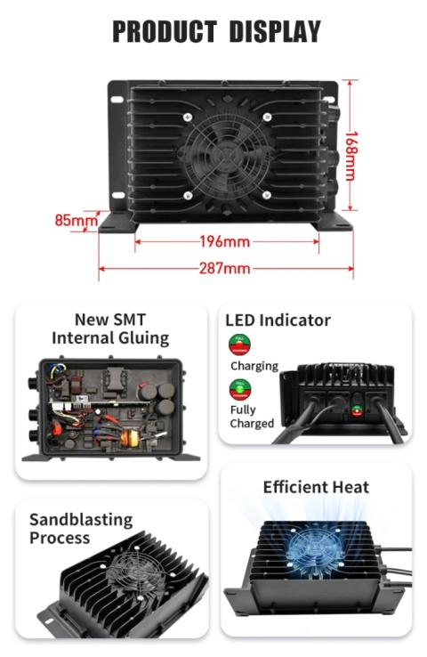 35A IP67 wodoszczelna ładowarka lifepo4 48V 51.2V 58.4V prąd ładowania 35A
