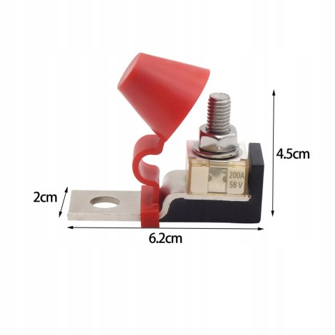 Listwa i bezpiecznik zaciskowy MRBF z 2 szt. bezpiecznika 58V 200A