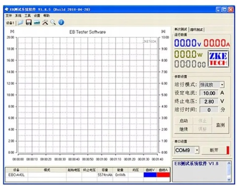 40A ZKETECH EBC-A40L Tester ogniw, ładowanie, rozładowanie (m.in. LifePO4)