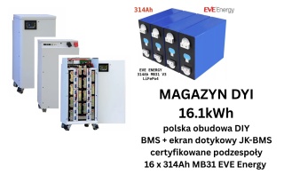 V19 MAGAZYN energii DYI 16k-17kWh na ogniwach 314Ah EVE Energy i JK-BMS V19