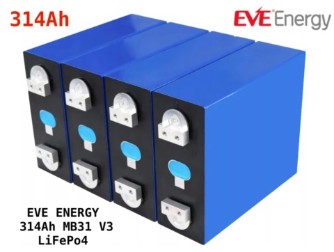 V19 MAGAZYN energii DYI 16k-17kWh na ogniwach 314Ah EVE Energy i JK-BMS V19