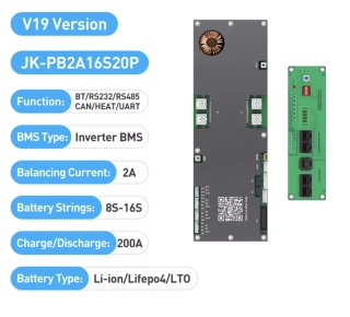 zestaw JK BMS JK-BMS Inverter V19 2A 200A z ekranem 4.3"