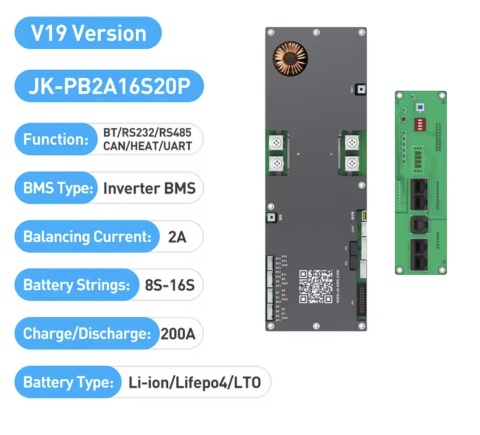 zestaw JK BMS JK-BMS Inverter V19 2A 200A z ekranem 4.3"