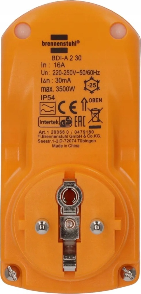 Adapter Brennenstuhl IP54 BDI-A 2 30 - 1290660 wtyczka gniazdo z RCD