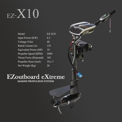 EZoutboard X20 (X20) Silnik Zaburtowy Elektryczny 48V do Łodzi i Pontonów