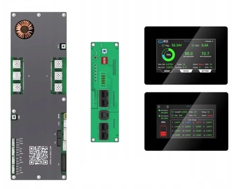 Ekran + Balanser JK-BMS Smart BMS Inverter 7S-16S 200A BAL 2A V19 komplet