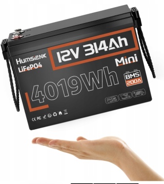 Humsienk 12V 314Ah MINI 200A BMS i BEZ Bluetooth