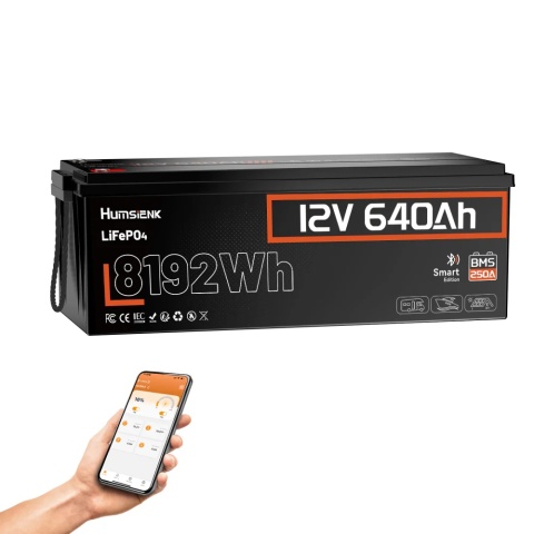 640Ah Humsienk 12V 640Ah 250A BMS z Bluetooth (SMART)