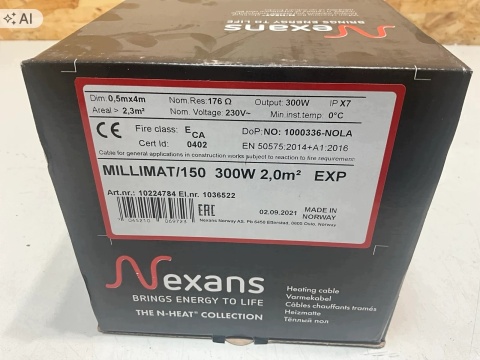 Nexans MILLIMAT/150 – mata grzewcza podłogowa 150 W/m²