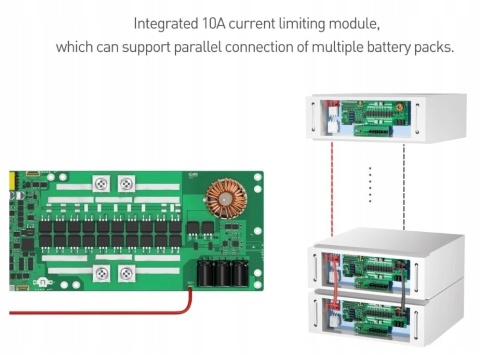 V19 BMS LiFePO4 16s JK-BMS JK-PB2A16S20P 200A/350A + szklany ekran LCD