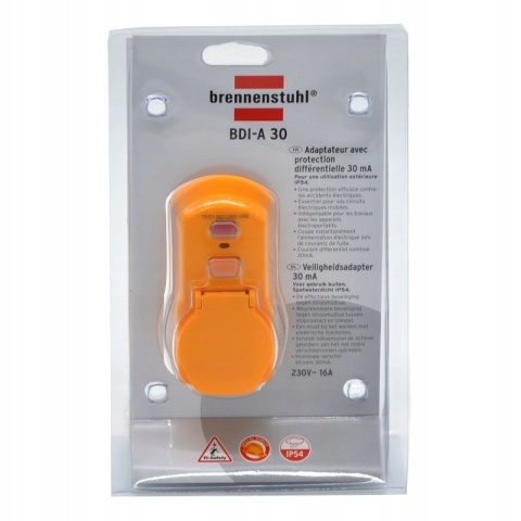 Wyłącznik różnicowoprądowy Brennenstuhl BDI-A 30 IP54 230V 16A 30mA – 1290631