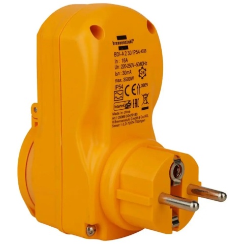 Wyłącznik różnicowoprądowy Brennenstuhl BDI-A 30 IP54 230V 16A 30mA – 1290631