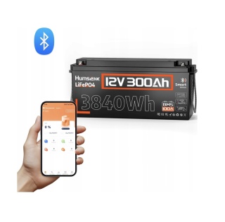 300Ah Humsienk 12V 300Ah 100A BMS i z Bluetooth (SMART)